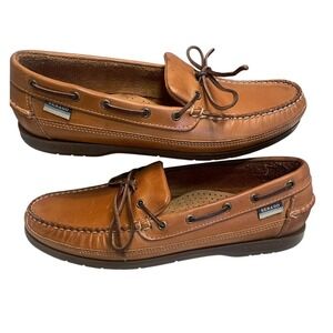 Sebago Docksides Classic Brown Leather Slip On Boat Shoes Mens 9.5M